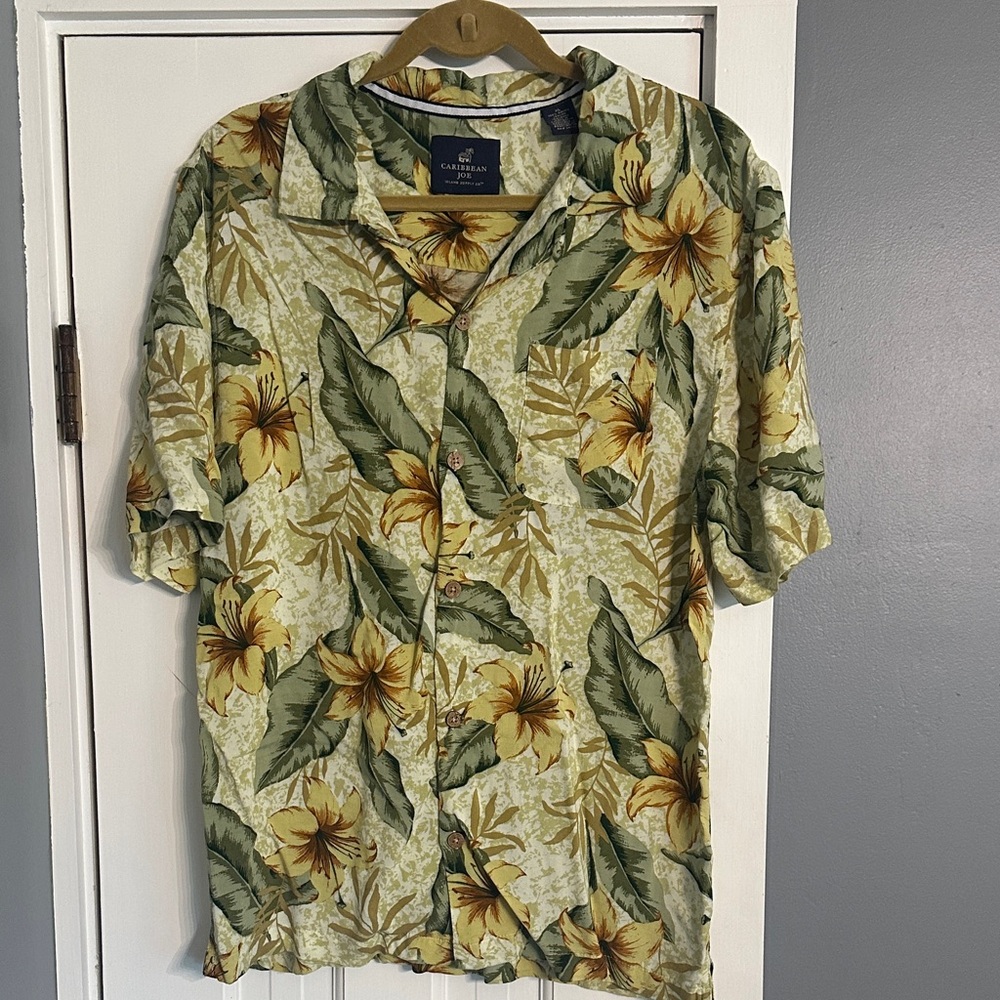 Caribbean Joe Tropical Floral Men's Shirt
